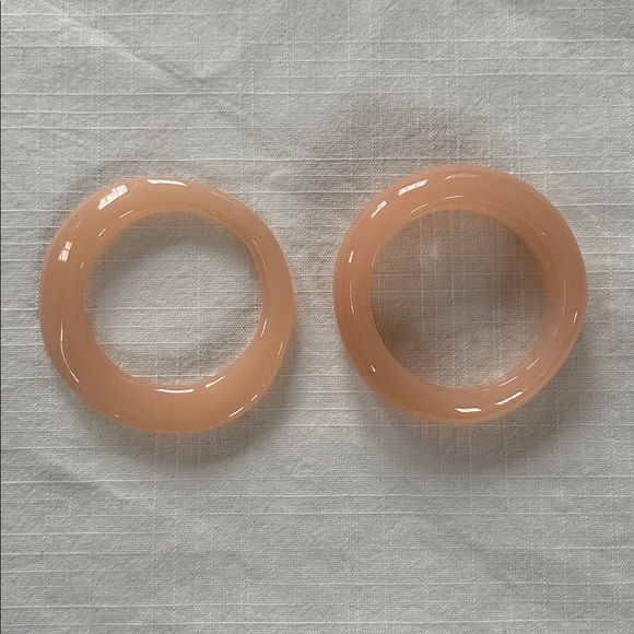 Sézane Luca Ice Pink Resin Bangles Set Of 2 French Chic - Picture 4 of 8